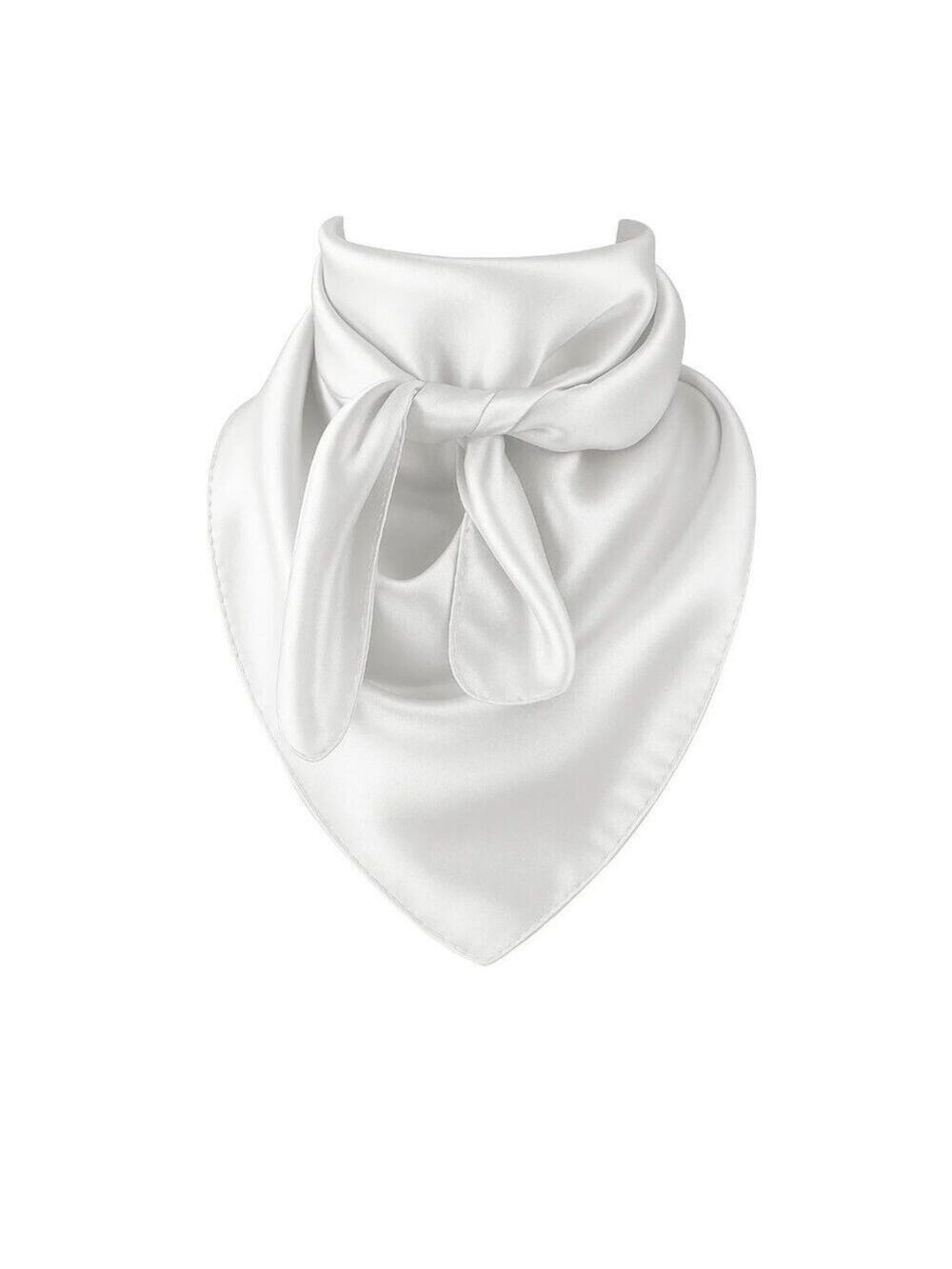 White Wild Rag Scarf 35x35 Satin Western Cowgirl Cowboy Bandana